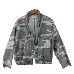 Ten Sixty Sherman Womens Bomber Jacket Sz XL Green Camo Outdoorsy Cropped NEW